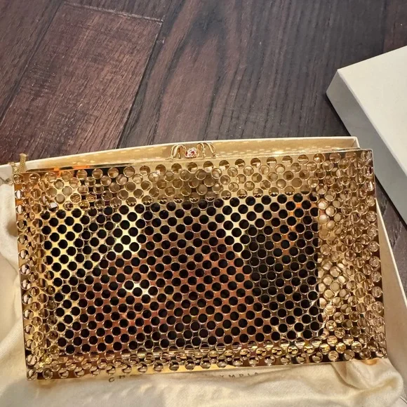 SOLD! Charlotte Olympia Gold Clutch Bag - Picture 5 of 7